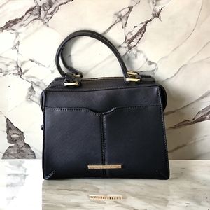 Steve Madden Hand Bag Double Handle Black Crossbody Structured